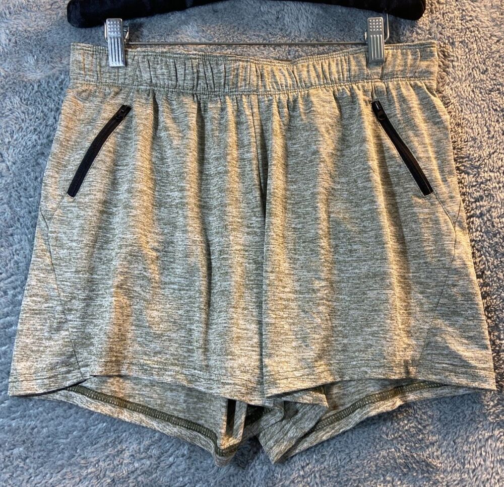 Liberty Pro Athletic Shorts Womens Medium Brown Heather Pull On Front Tie Pocket